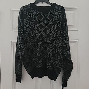 Pacific Winds Mens Sweater Black Gray Size Large Vintage